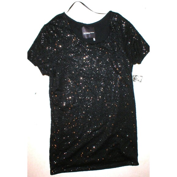 New Supermodel Essentials Victorias Secret NWT Womens Dress Sequins M Black Med - Picture 1 of 2